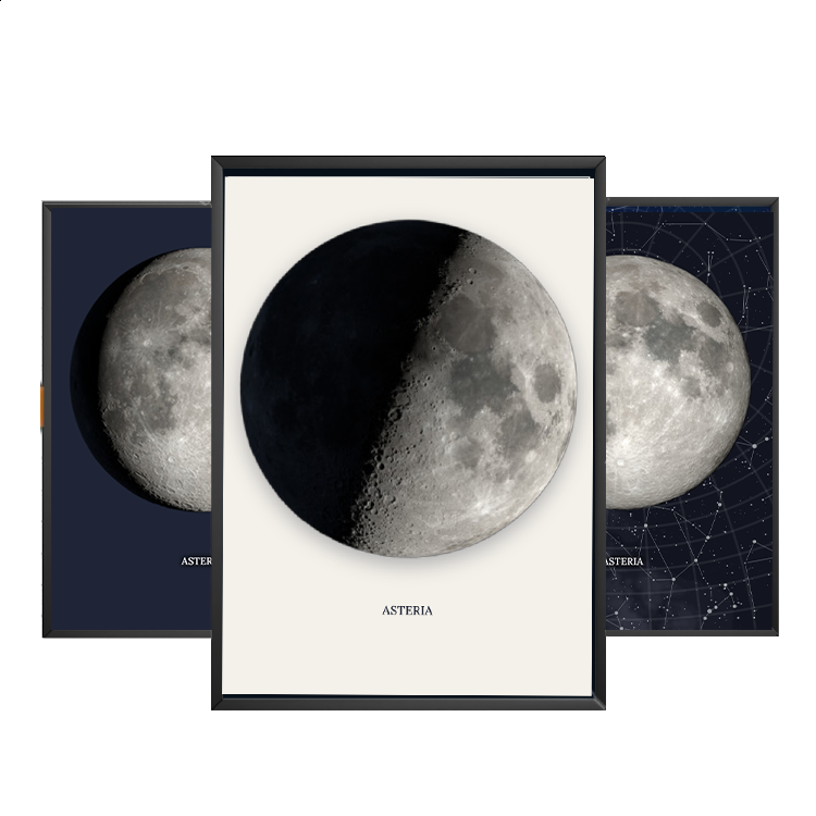 Poster personalizat cu faza Lunii Asteria Maps